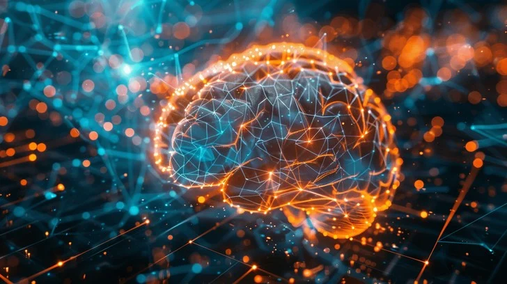 digital brain visualization representing cognitive intelligence